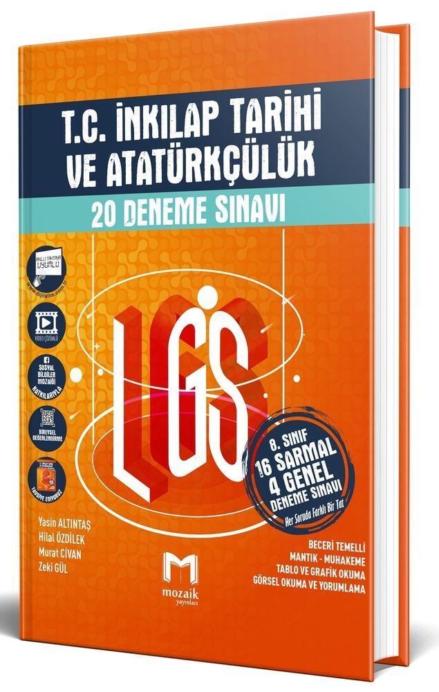 Mozaik Yayınları 8. Sınıf LGS T. C. İnkılap Tarihi ve Atatürkçülük 20 Deneme Sınavı