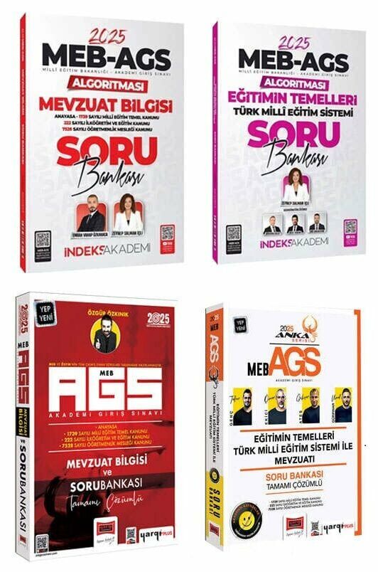 Yargı + İndeks 2025 MEB-AGS Mevzuat Bilgisi + Eğitimin Temelleri ve Türk Milli Sistemi Soru 4 lü