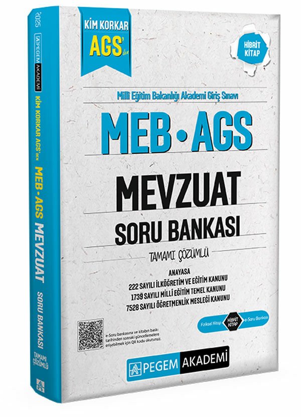 Pegem 2025 MEB-AGS Mevzuat Soru Bankası Çözümlü Pegem Akademi Yayınları