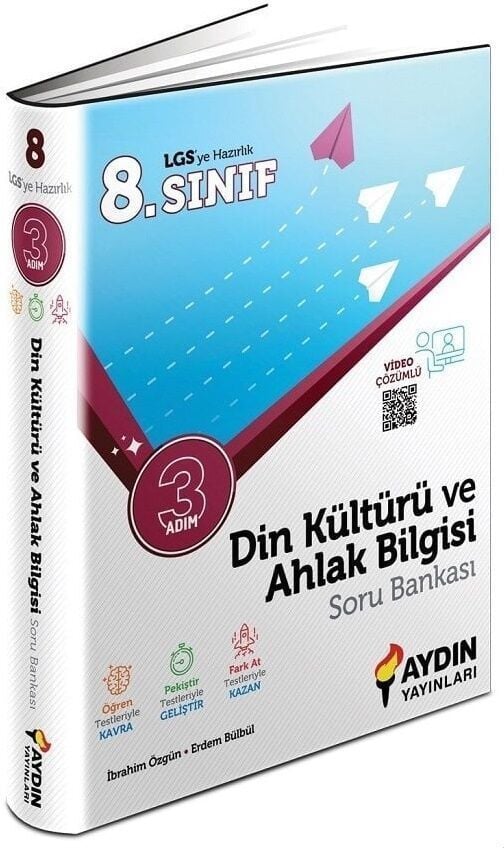 Aydın Yayınları 8. Sınıf LGS Din Kültürü ve Ahlak Bilgisi Üç Adım Soru Bankası