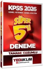 Yediiklim 2026 KPSS Genel Yetenek Genel Kültür Süper 5 li Deneme Çözümlü