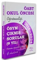 CBA Akademi 2025 ÖABT MEB-AGS Okul Öncesi Öğretmenliği Çıkmış Sorular Son 9 Yıl Çözümlü - Ahmet Çam CBA Akademi