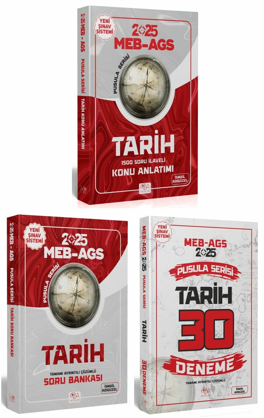 CBA Yayınları 2025 MEB-AGS Tarihin Pusulası Konu + Soru Bankası + 30 Deneme 3 lü Set - İsmail Adıgüzel CBA Yayınları