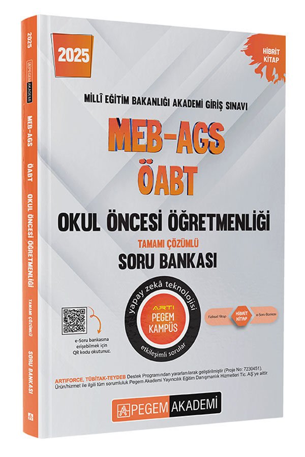 Pegem 2025 ÖABT Okul Öncesi Öğretmenliği Soru Bankası Çözümlü Pegem Akademi Yayınları