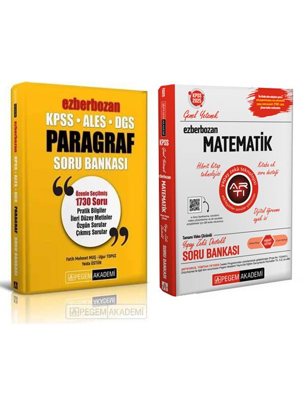 Pegem KPSS ALES DGS Ezberbozan Paragraf ve Matematik Soru Seti