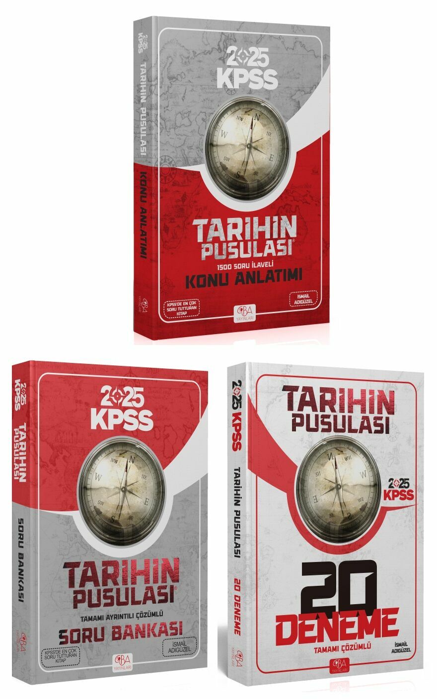 CBA  2025 KPSS Tarihin Pusulası Konu + Soru Bankası + 20 Deneme 3 lü Set -  CBA Akademi