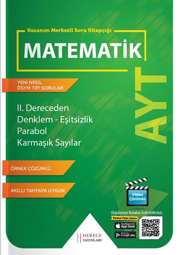 Derece Yayınları AYT II.Dereceden Denklem Eşitsizlik Parabol Karmaşık Sayılar
