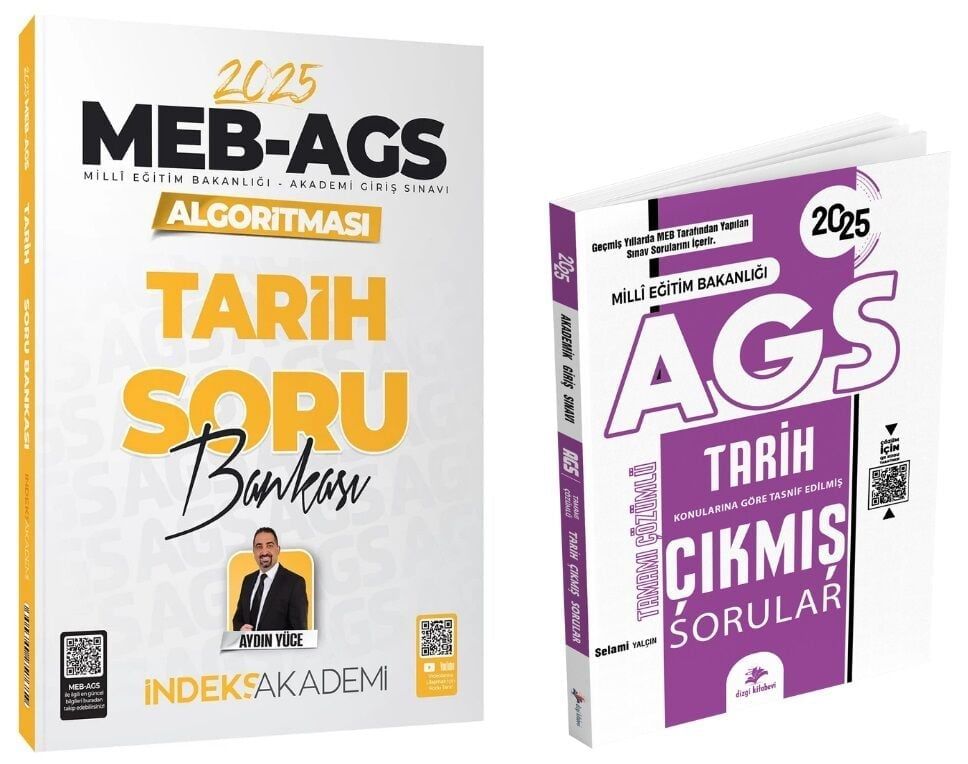 İndeks + Dizgi 2025 MEB-AGS Algoritması Tarih Soru Bankası + Çıkmış Sorular 2 li Set - Aydın Yüce