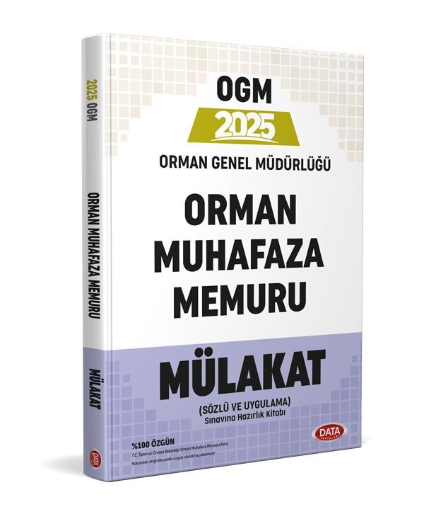 Data Yayınları Tarım ve Orman Bakanlığı Orman Muhafaza Memuru Sözlü ve Uygulama Mülakat Hazırlık Kitabı