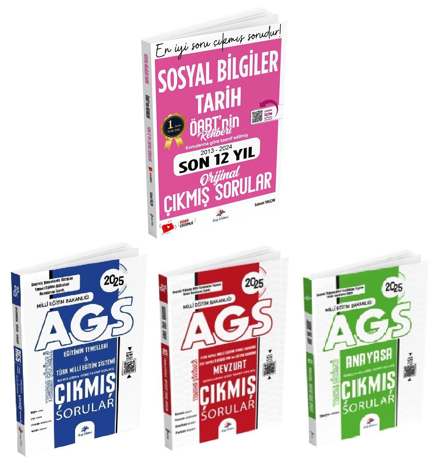 Dizgi Kitap 2025 ÖABT Sosyal Bilgiler Tarih + AGS Eğitimin Temelleri + Mevzuat + Anayasa Çıkmış 4lü