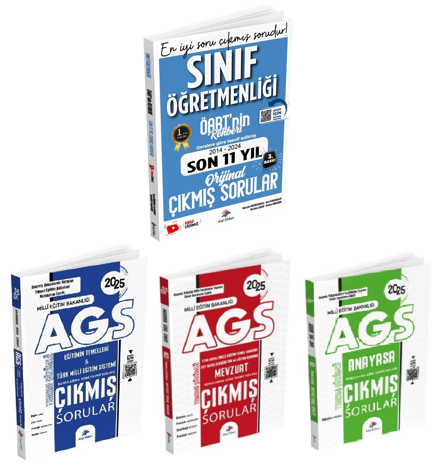 Dizgi Kitap 2025 ÖABT Sınıf Öğretmen + AGS Eğitimin Temelleri + Mevzuat + Anayasa Çıkmış 4 lü Set