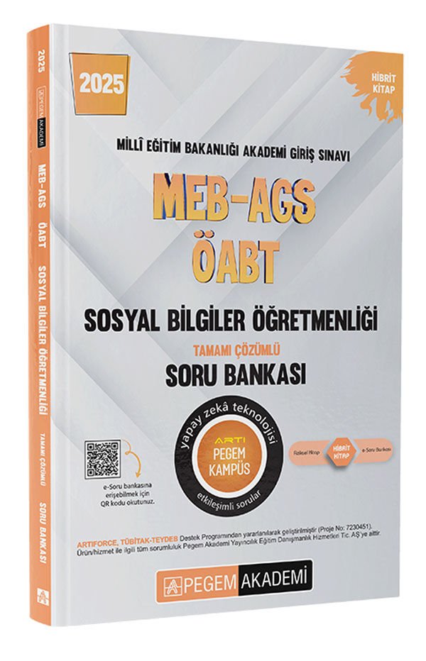 Pegem 2025 MEB AGS ÖABT Sosyal Bilgiler Tamamı Çözümlü Soru Bankası Pegem Akademi