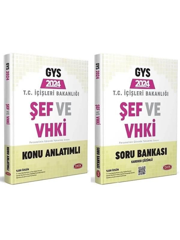 Data 2024 GYS İçişleri Bakanlığı Şef ve VHKİ Konu + Soru Bankası 2 li Set Data Yayınları