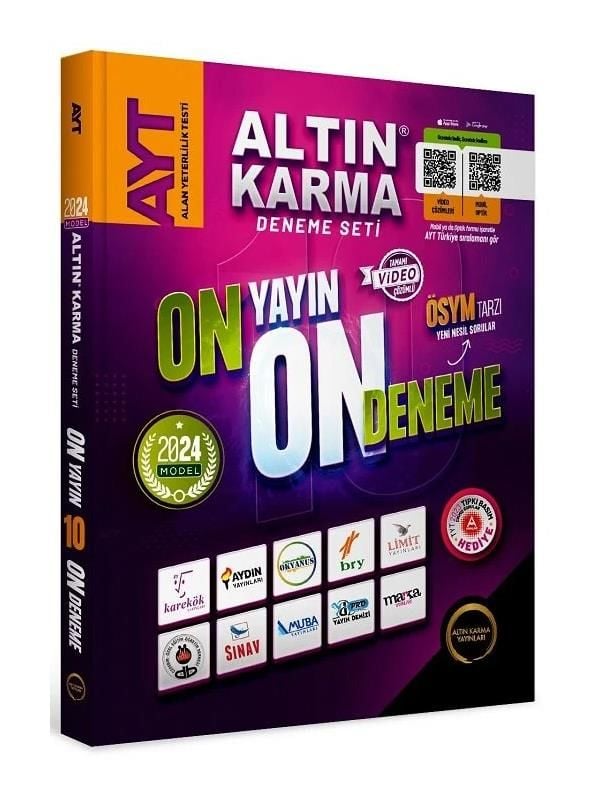 Altın Karma 2024 YKS AYT 10+1 Deneme Seti Video Çözümlü Altın Karma Yayınları