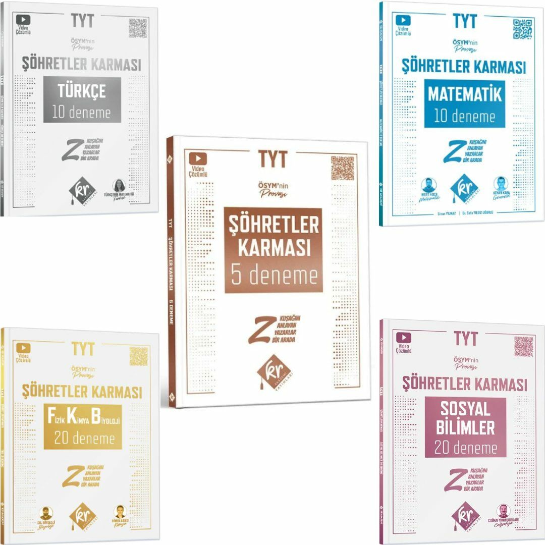 KR TYT Şöhretler Karması Deneme 5 Kitap Set Kr Akademi