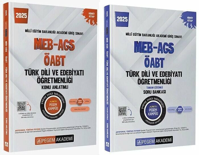 Pegem 2025 ÖABT Türk Dili ve Edebiyatı Öğretmenliği Konu Anlatımlı + Soru Bankası 2 li Set