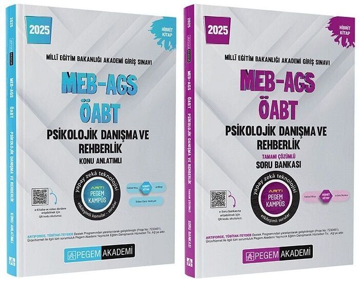 Pegem 2025 ÖABT Psikolojik Danışma ve Rehber Öğretmenliği Konu Anlatımlı + Soru Bankası 2 li Set