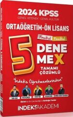 İndeks Akademi 2024 KPSS Lise Ortaöğretim Ön Lisans 5 DenemeX Fasikül Çözümlü İndeks Akademi Yayıncılık