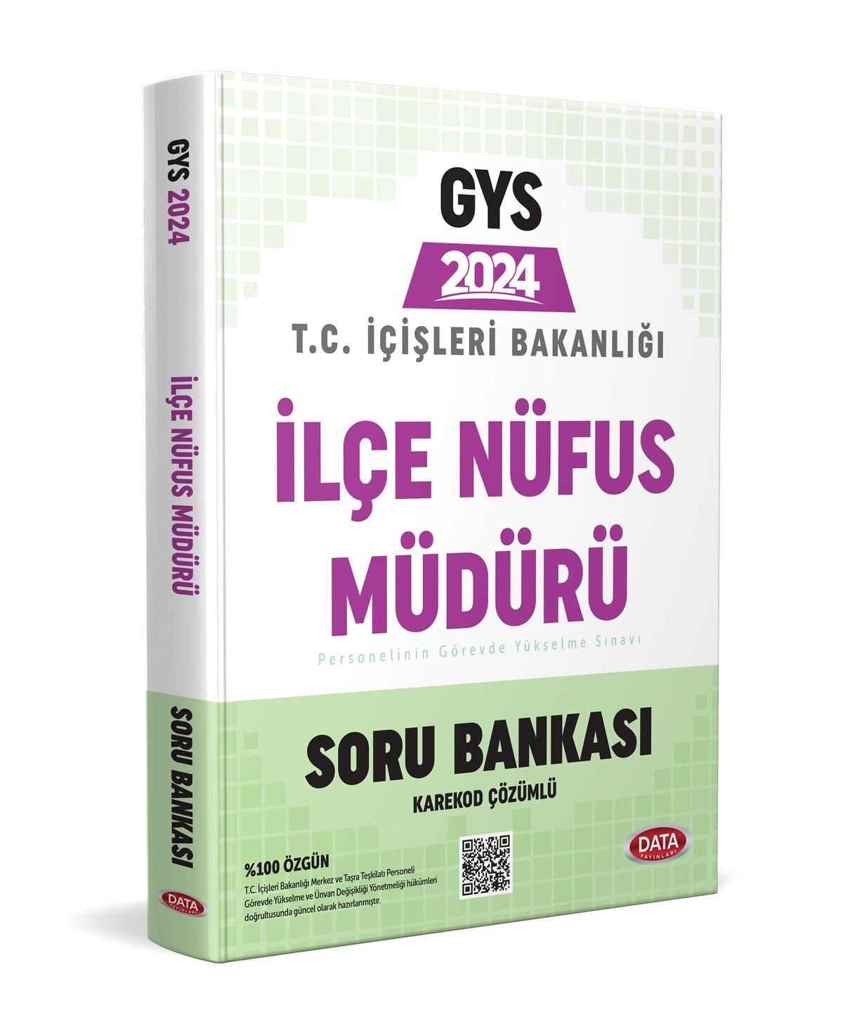 Data 2024 GYS İçişleri Bakanlığı İlçe Nüfus Müdürü Soru Bankası Görevde Yükselme Data Yayınları