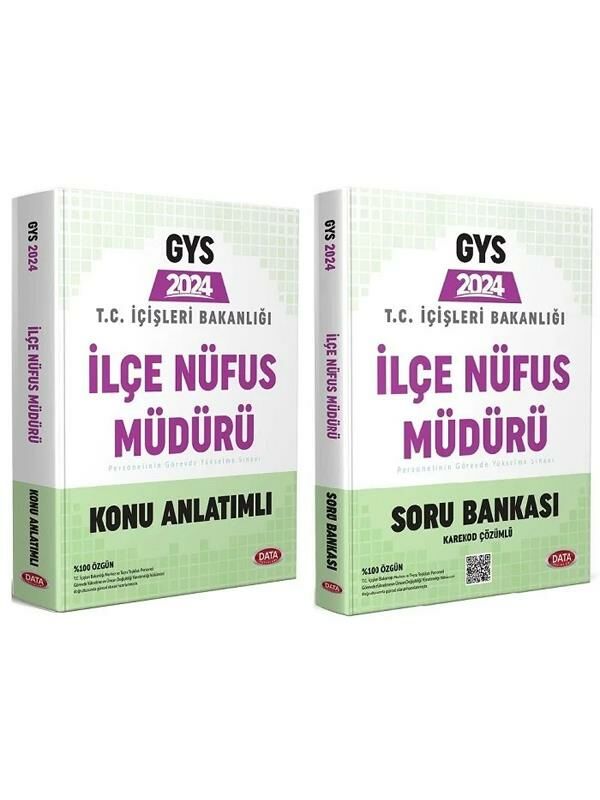 Data 2024 GYS İçişleri Bakanlığı İlçe Nüfus Müdürü Konu + Soru Bankası 2 li Set Data Yayınları