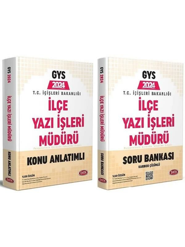 Data 2024 GYS İçişleri Bakanlığı İlçe Yazı İşleri Müdürü Konu + Soru Bankası 2 li Set Data Yayın