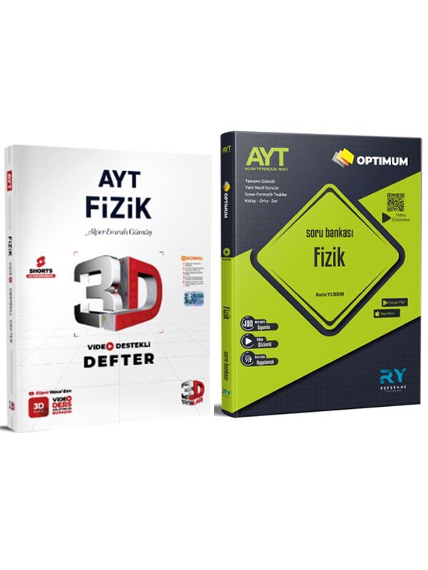 Referans Yayınları AYT Fizik Soru ve 3D AYT Fizik Video Destekli Defter 2li Set