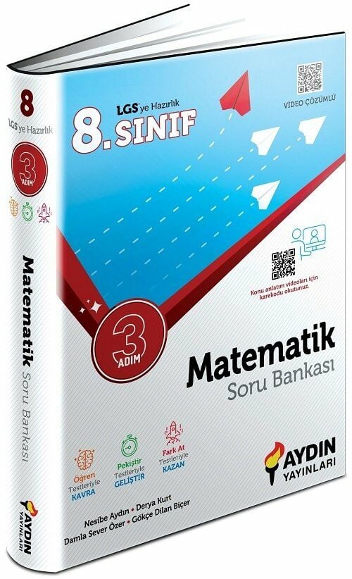 Aydın 8. Sınıf LGS Matematik Üç Adım Soru Bankası Aydın Yayınları