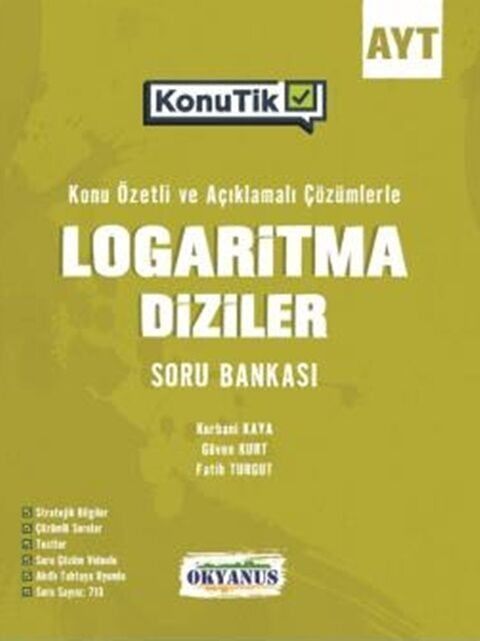 Okyanus YKS AYT Logaritma Diziler KonuTik Konu Özetli Soru Bankası Okyanus Yayınları