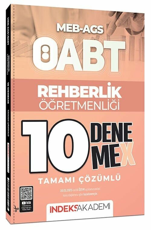 İndeks Akademi 2025 ÖABT MEB-AGS Rehberlik Öğretmenliği 10 DenemeX Çözümlü İndeks Akademi Yayınları