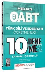 İndeks Akademi 2025 ÖABT MEB-AGS Türk Dili ve Edebiyatı Öğretmenliği 10 DenemeX Çözümlü İndeks Akademi Yayınları