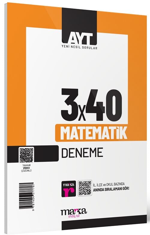 Marka 2025 YKS AYT Matematik 3x40 Deneme Marka Yayınları