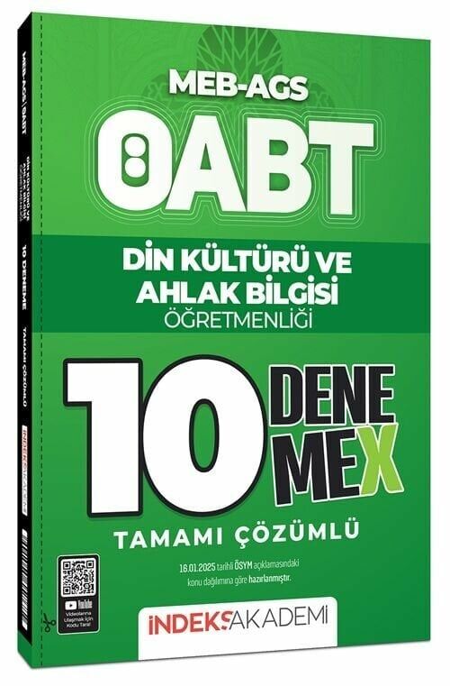 İndeks Akademi 2025 ÖABT MEB-AGS Din Kültürü ve Ahlak Bilgisi 10 DenemeX Çözümlü İndeks Akademi Yayınları