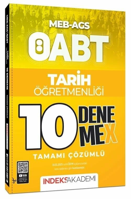 İndeks Akademi 2025 ÖABT MEB-AGS Tarih Öğretmenliği 10 DenemeX Çözümlü İndeks Akademi Yayınları