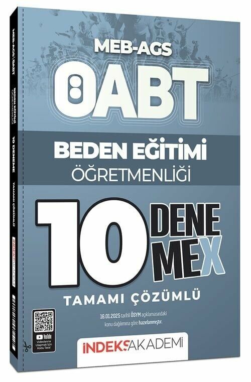 İndeks Akademi 2025 ÖABT MEB-AGS Beden Eğitimi Öğretmenliği 10 DenemeX Çözümlü İndeks Akademi Yayınları