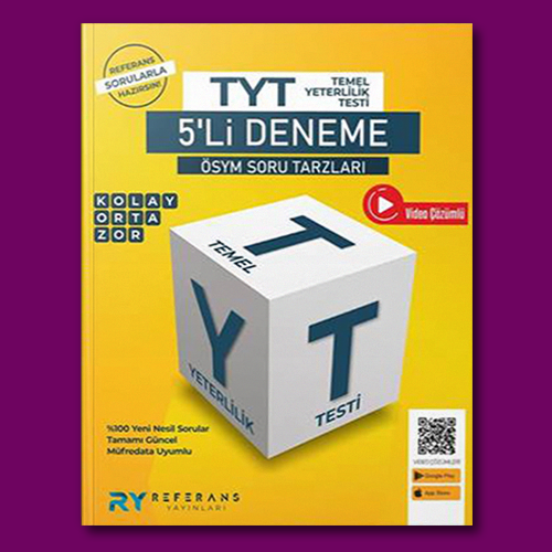 Referans Yayınları TYT Tamamı Video Çözümlü 5 Fasikül Genel Deneme Seti Kolay-Orta-Zor