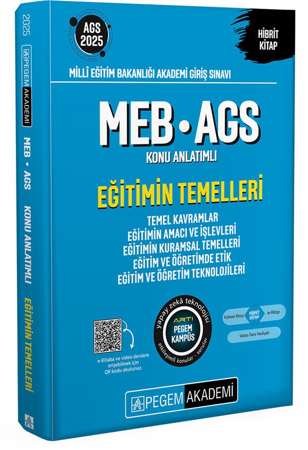 Pegem 2025 MEB-AGS Eğitimin Temelleri Konu Anlatımlı Pegem Akademi Yayınları