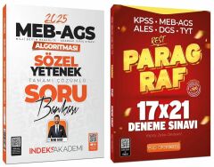 İndeks + EVP Akademi 2025 MEB-AGS Sözel Yetenek Soru Bankası + Paragraf 21 Deneme 2 li Set - Berk Ekici İndeks Akademi Yayıncılık