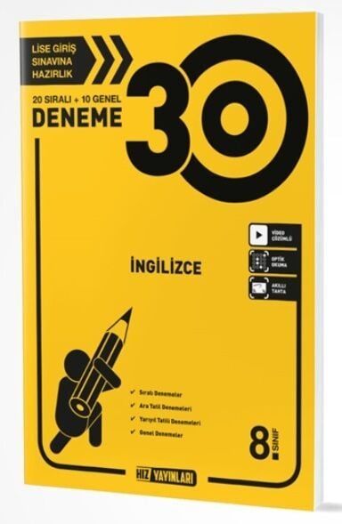 Hız Yayınları 8. Sınıf İngilizce 30 Deneme