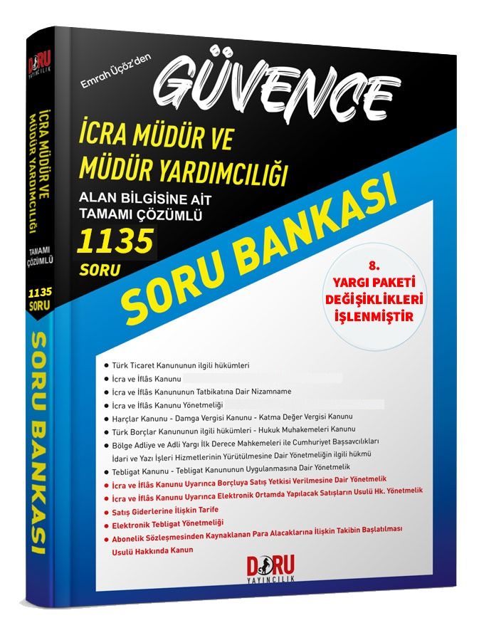 Doru İcra Müdür ve Müdür Yardımcılığı Güvence Soru Bankası Çözümlü Görevde Yükselme Doru Yayıncılık