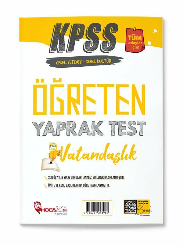 Hoca Kafası KPSS Vatandaşlık Öğreten Yaprak Test Hoca Kafası Yayınları