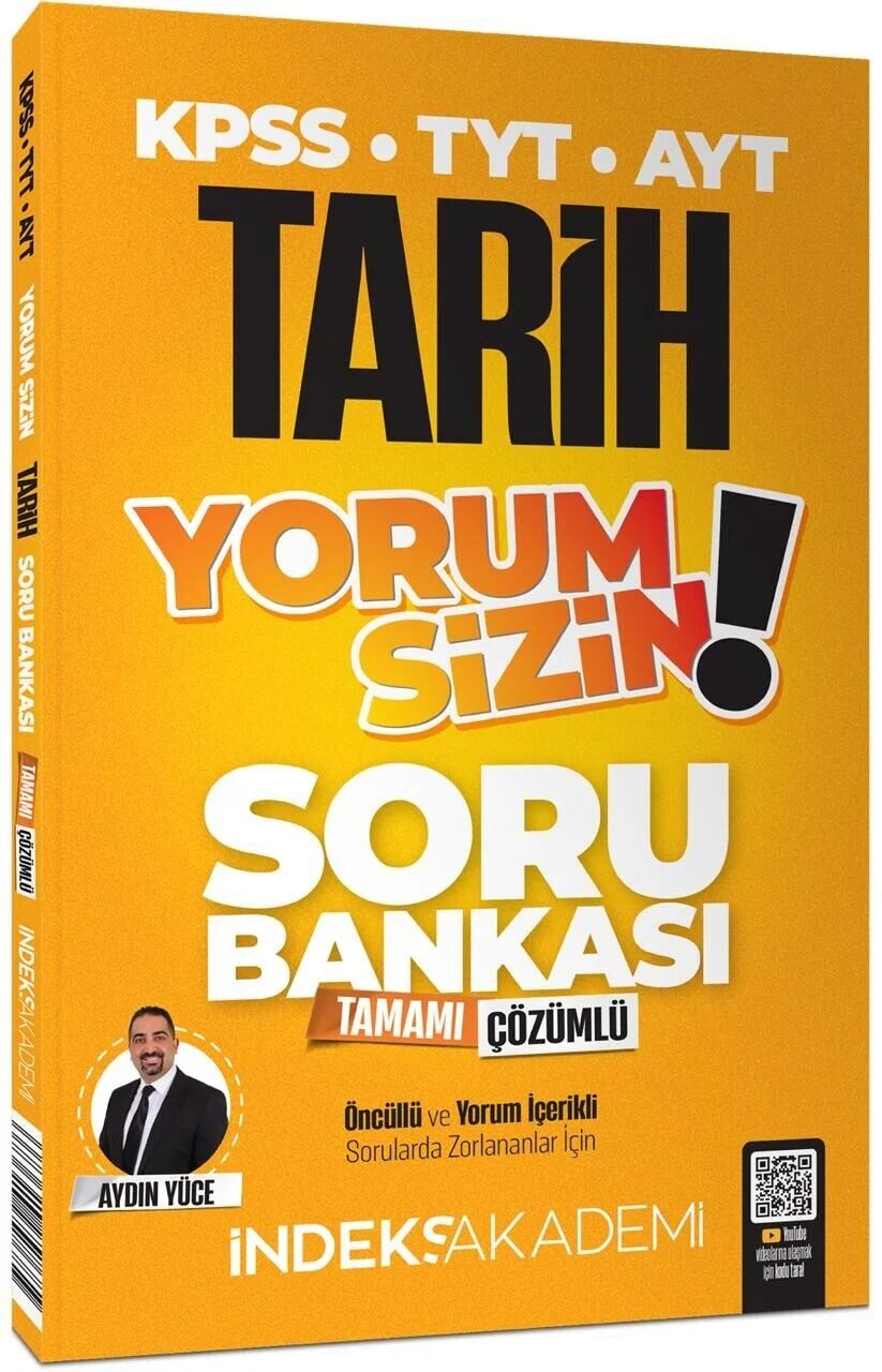 İndeks Akademi 2025 KPSS TYT AYT Tarih Yorum Sizin Soru Bankası Çözümlü - Aydın Yüce İndeks Akademi