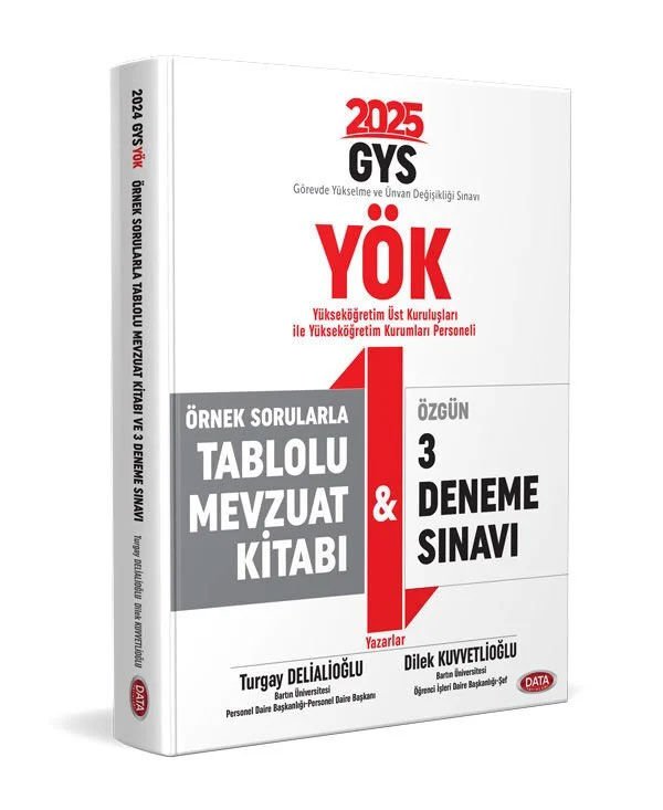 Data Yayınları YÖK Üst Kuruluşları ile YÖK Personeli GYS Örnek Sorularla Tablolu Mevzuat Kitabı