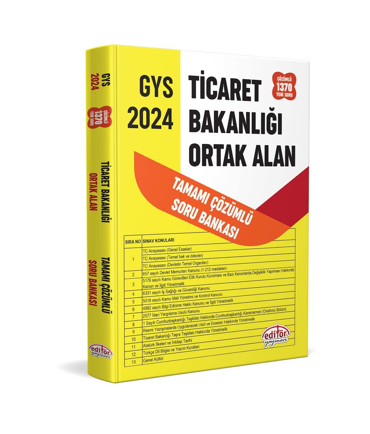 Editör 2024 GYS Ticaret Bakanlığı Tüm Kadrolar için Ortak Alan Soru Bankası Çözümlü Editör Yayınevi
