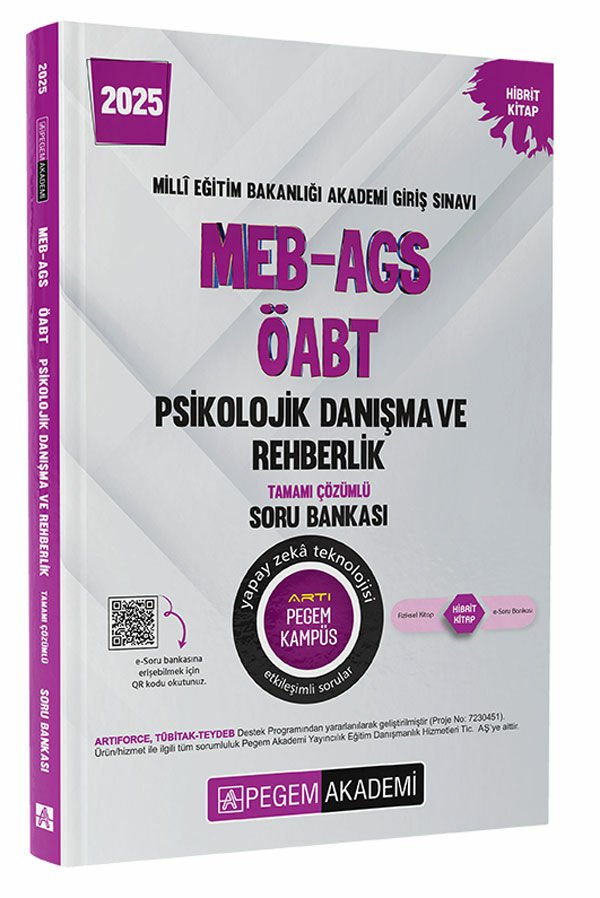 Pegem 2025 ÖABT Psikolojik Danışma ve Rehberlik Soru Bankası Çözümlü Pegem Akademi Yayınları