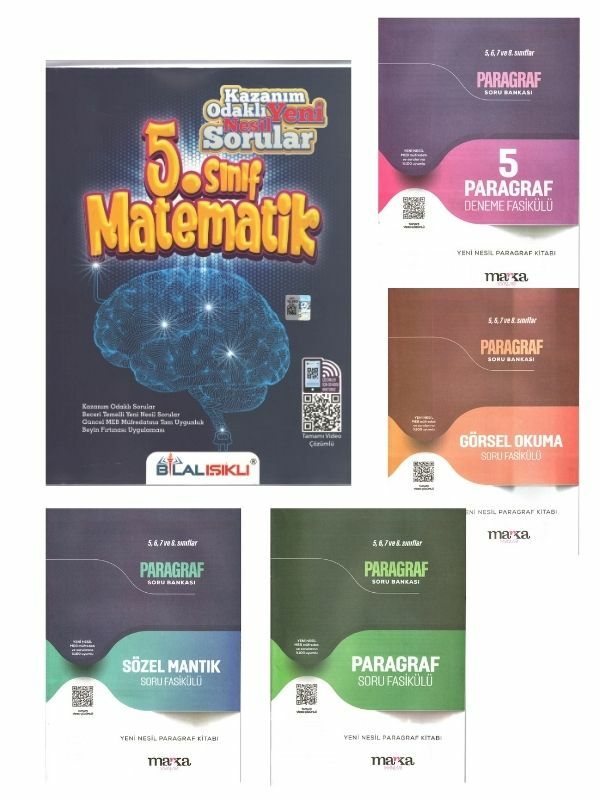 Marka Yayınları 2025 5. Sınıf Paragraf 4lü Fasikül ve Bilal 5. Sınıf Matematik Soru Bankası Seti