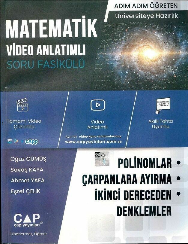 Çap Yayınları Polinomlar Çarpanlara Ayırma İkinci Dereceden Denklemler