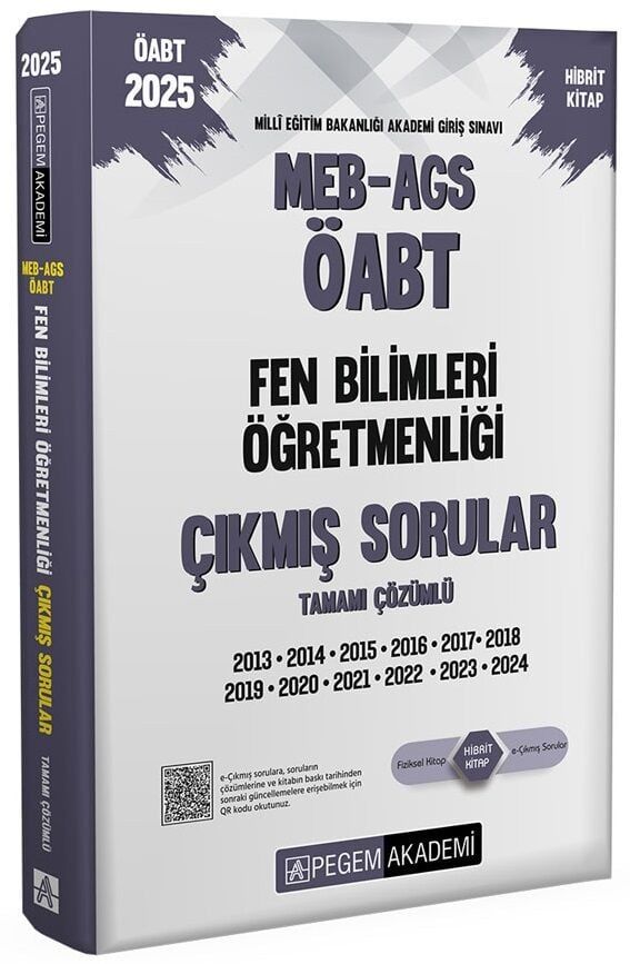 Pegem 2025 ÖABT MEB-AGS Fen Bilimleri Öğretmenliği Çıkmış Sorular Çözümlü Pegem Akademi Yayınları