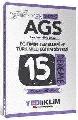 Yediiklim 2025 MEB-AGS Eğitimin Temelleri ve Türk Milli Eğitim Sistemi 15 Deneme Çözümlü Yediiklim