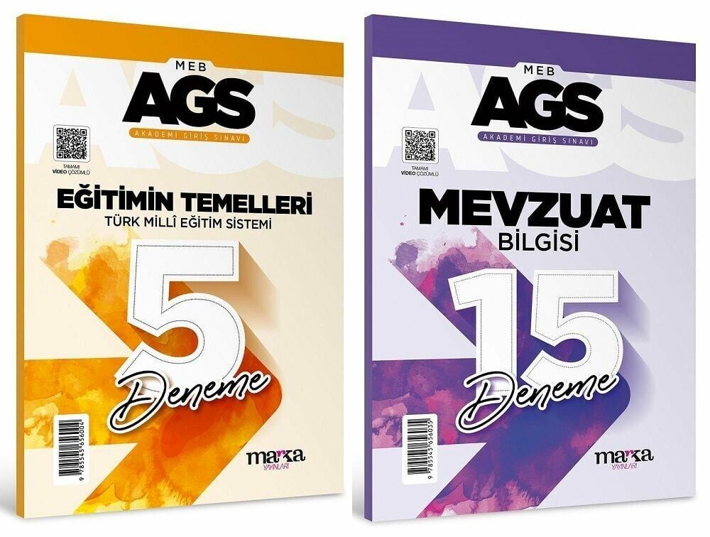Marka MEB-AGS Eğitim Temelleri, Türk Milli Eğitim Sistemi + Mevzuat Bilgisi 20 Deneme 2 li Set Marka Yayınları