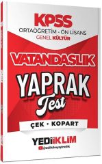 Yediiklim 2026 KPSS Lise Ortaöğretim Ön Lisans Vatandaşlık Yaprak Test Yediiklim Yayınları